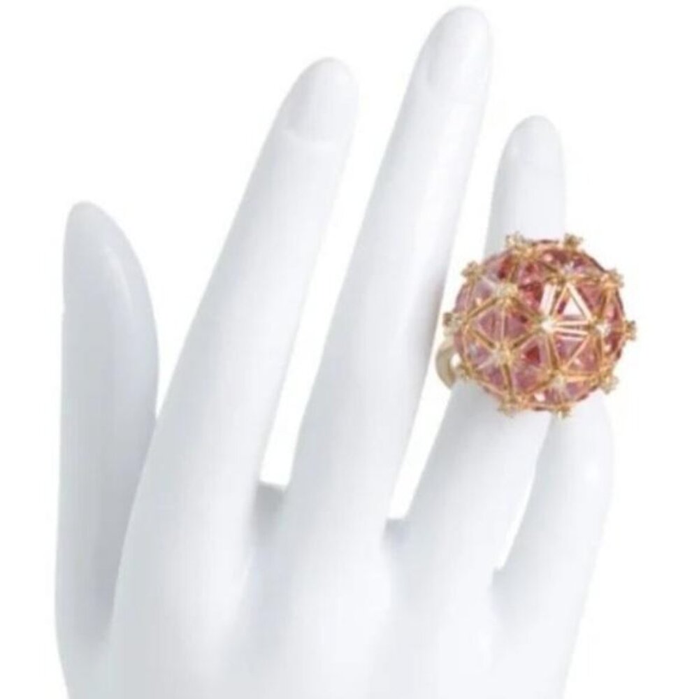 Swarovski Curiosa Cocktail Ring in a gold-tone finish with Orange Transparent